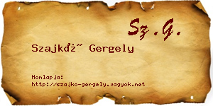 Szajkó Gergely névjegykártya